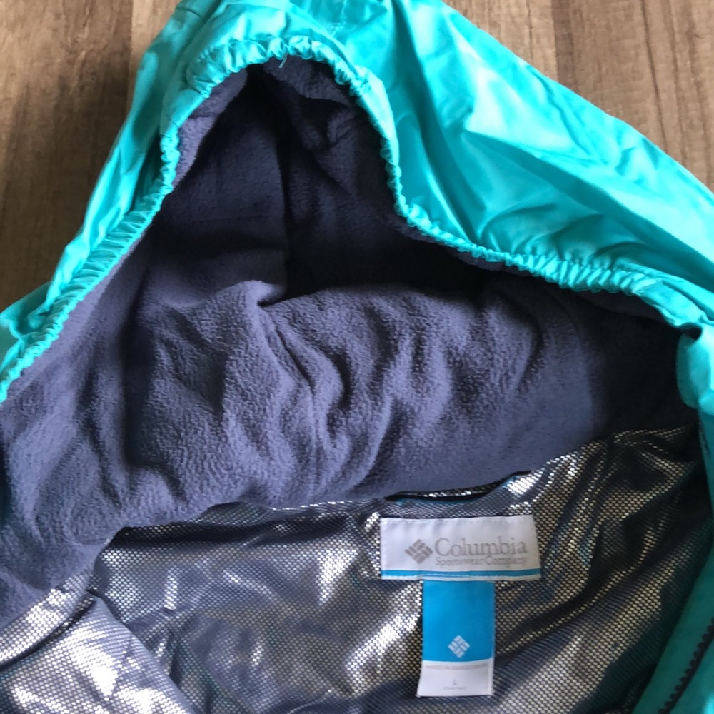 Columbia Omni Tech Teal Jacket Girls Large 14/16 - Picture 7 of 9